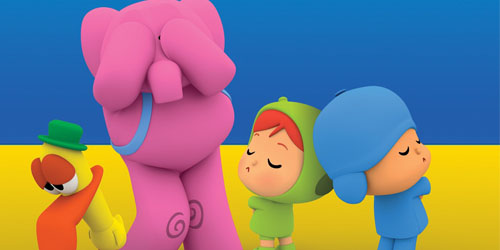 Pocoyo with the children of Ukraine